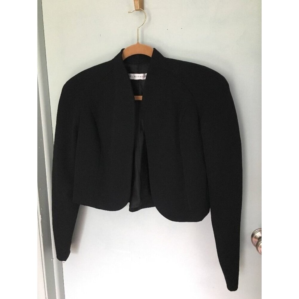 Vintage Paul Alexander Bolero Blazer Black Wool Women's size 4 Rocker Punk